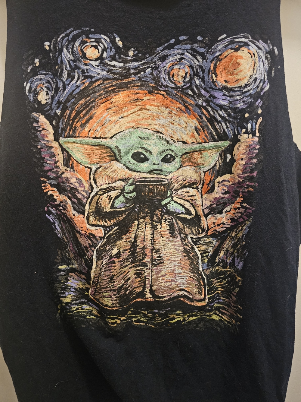 Fifth Sun Star Wars Grogu Starry Night Sleeveless Shirt SZ M E D E U C Indie - Picture 2 of 5